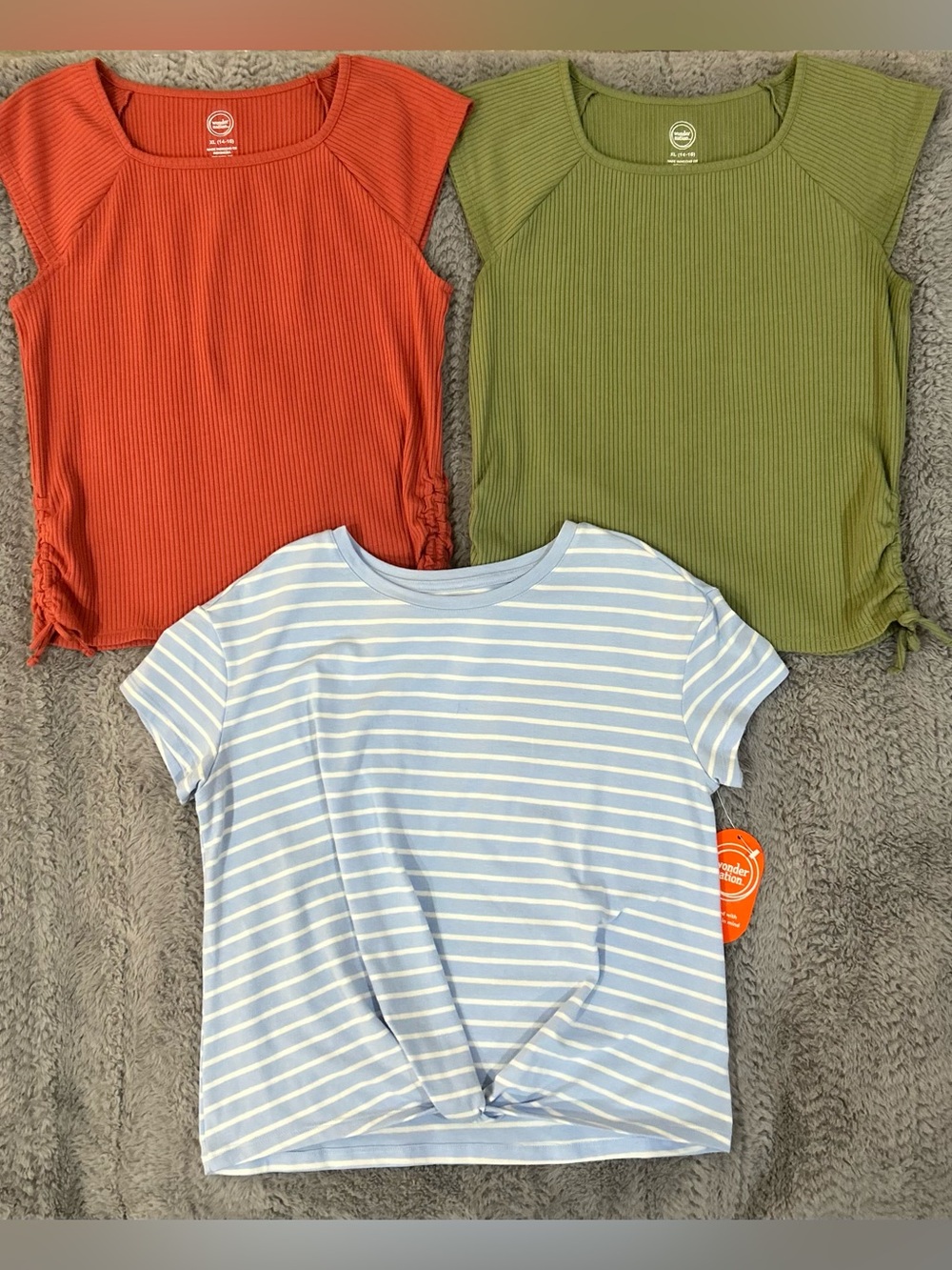 wonder nation Girls 14/16 Short Sleeve T-shirt (Bundle of 3)